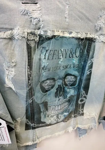 Watercolor Skull Denim SOLD OUT