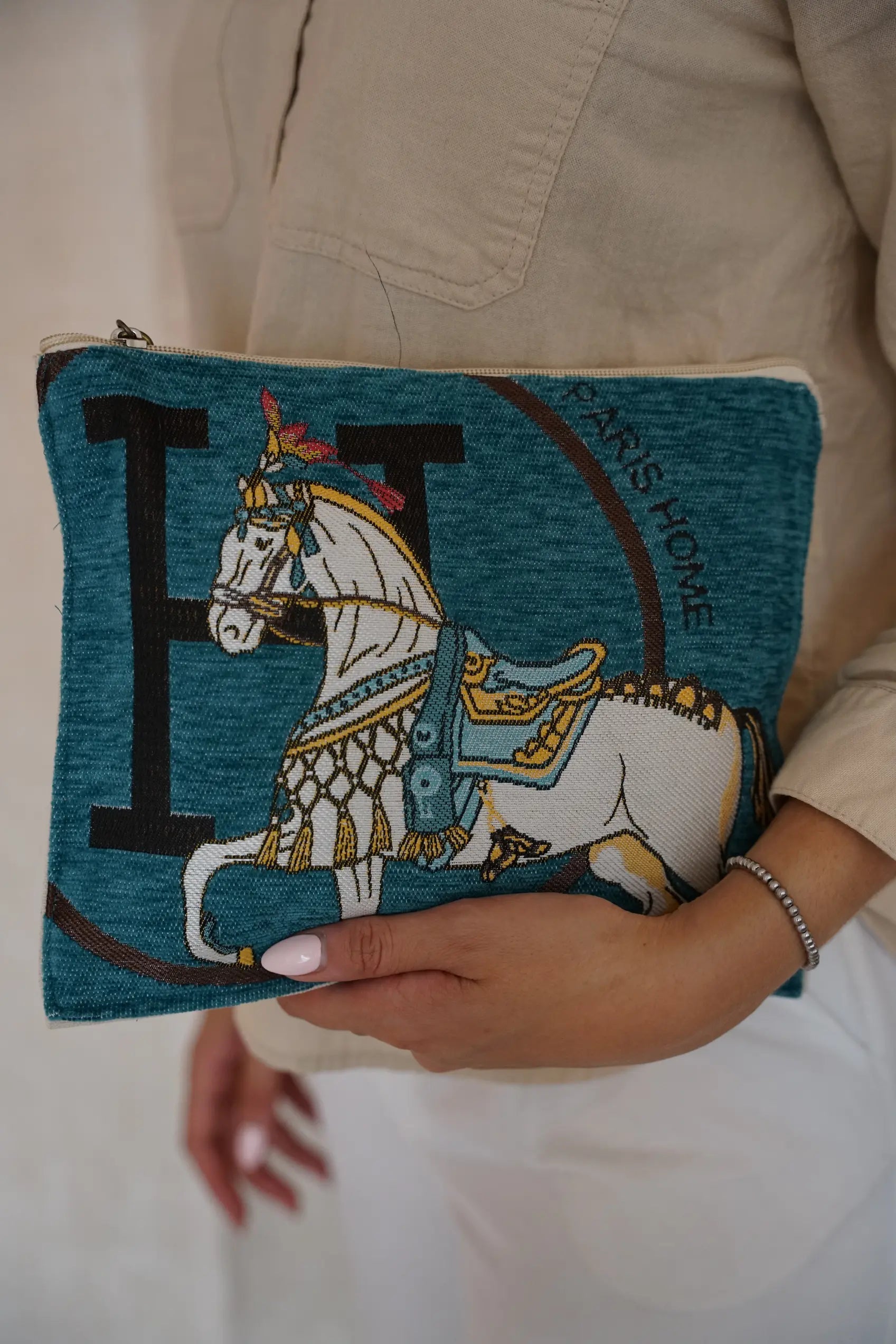 Equestrian Clutch Turquoise