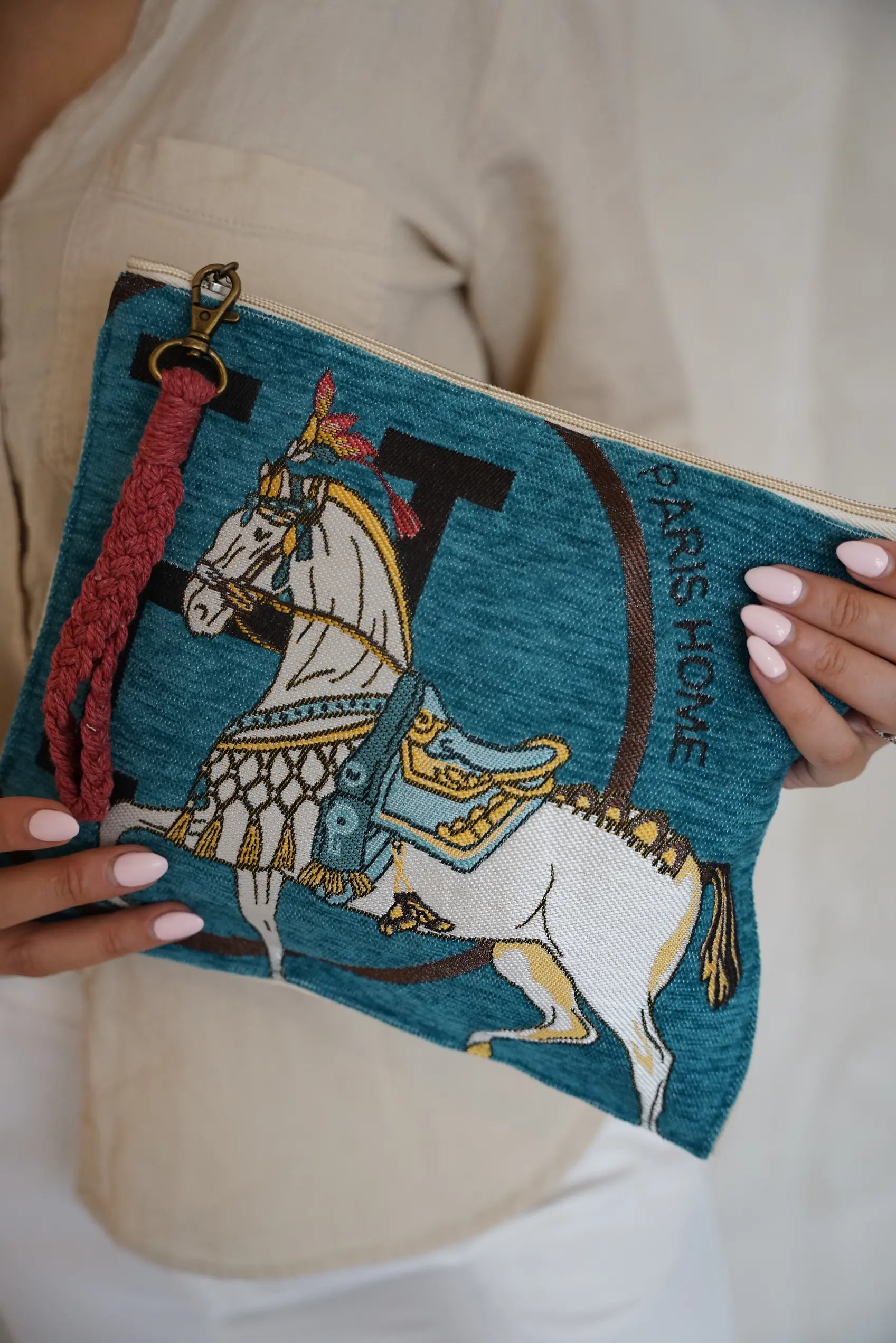 Equestrian Clutch Turquoise