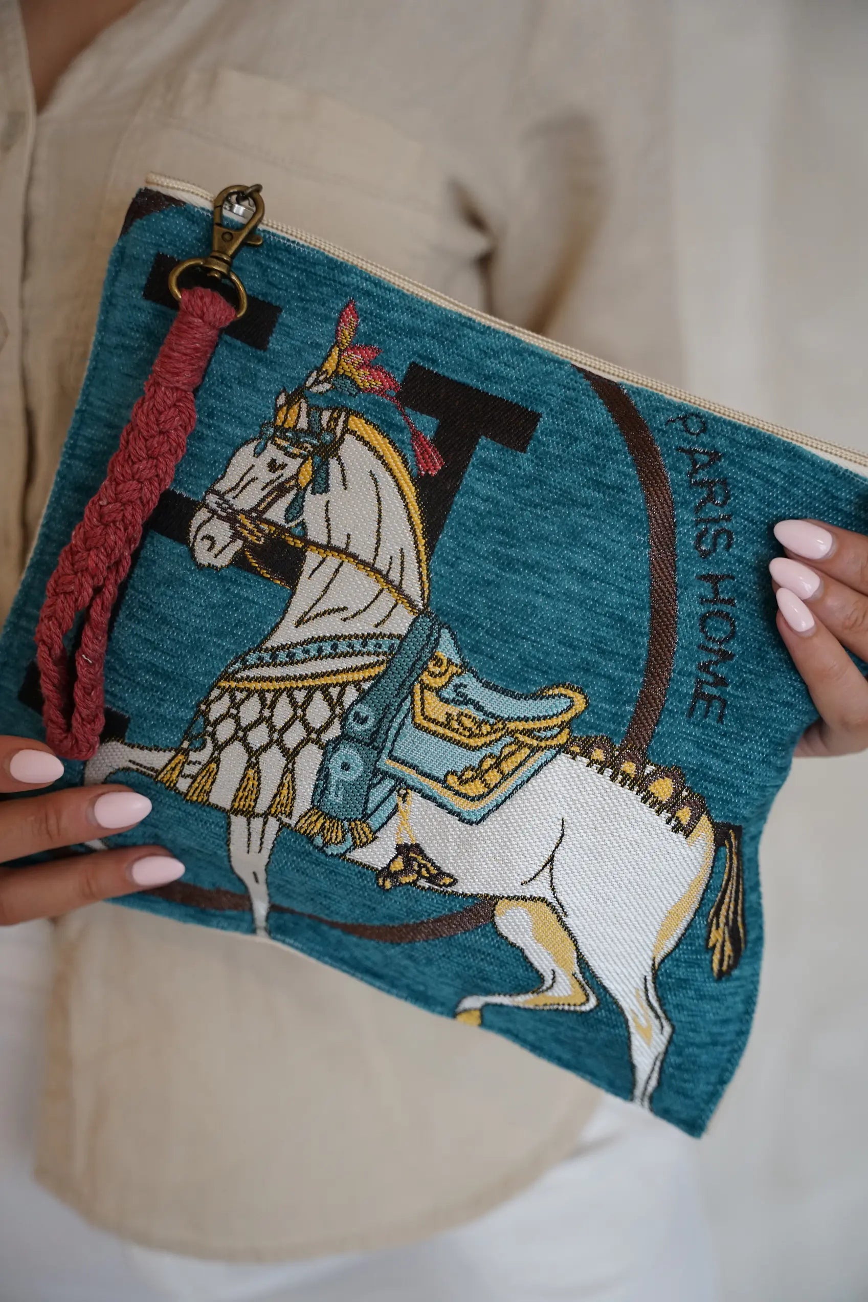 Equestrian Clutch Turquoise