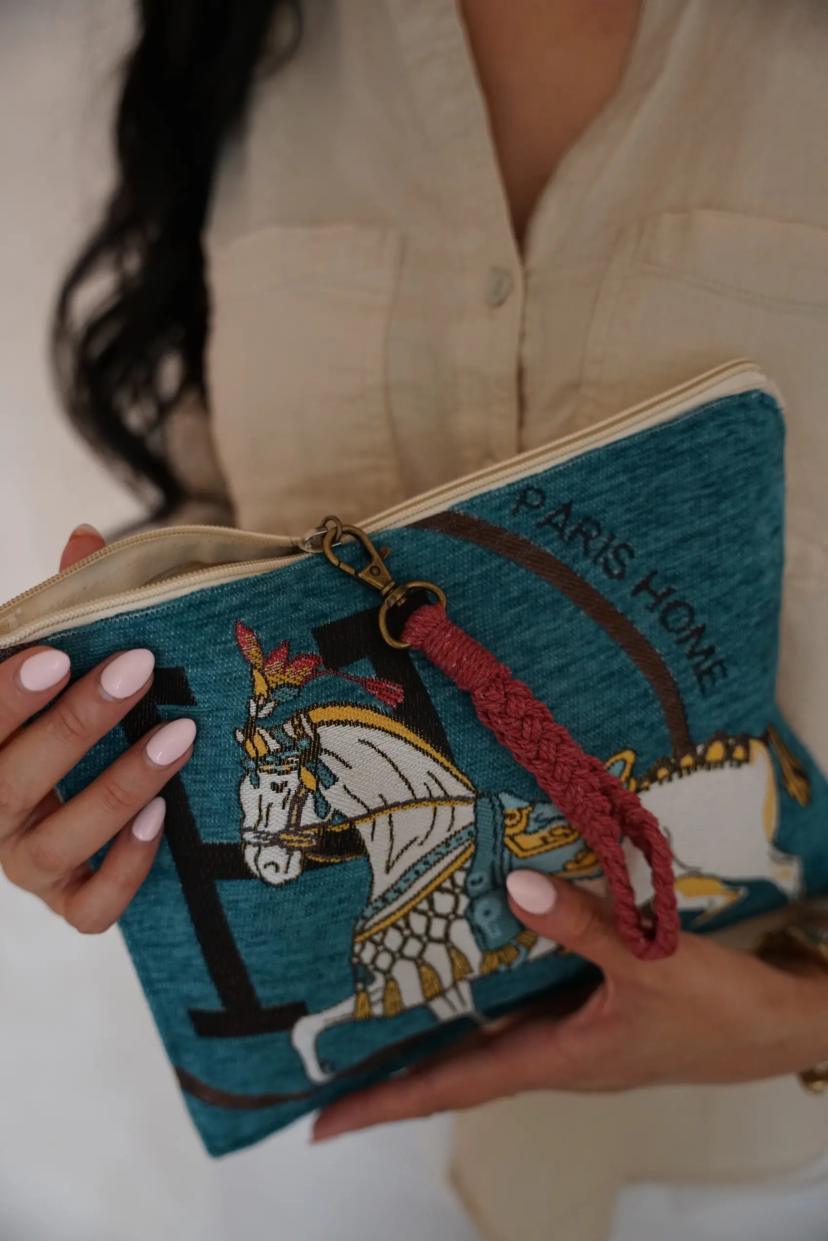 Equestrian Clutch Turquoise