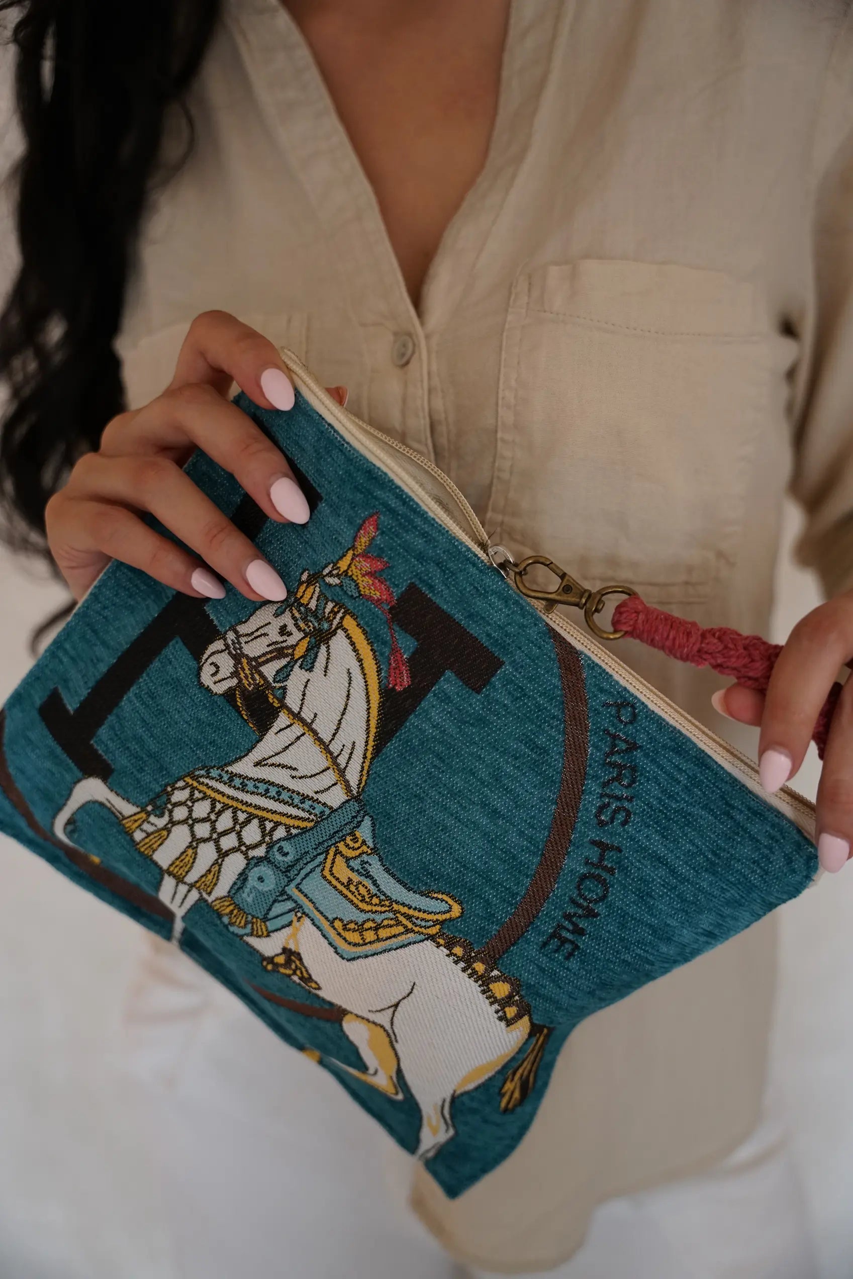 Equestrian Clutch Turquoise